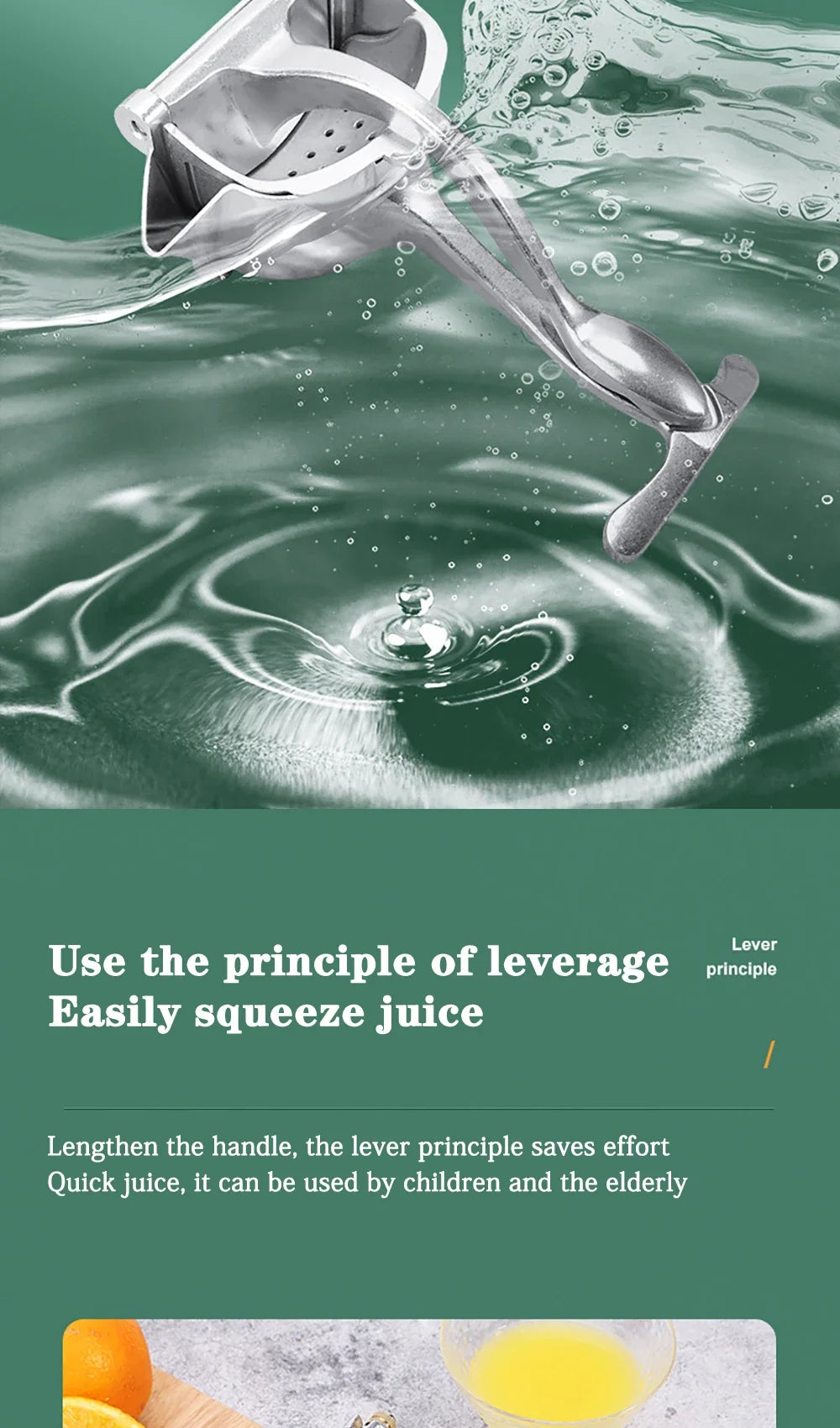 Manual Stainless Steel Citrus Juicer and Fruit Press