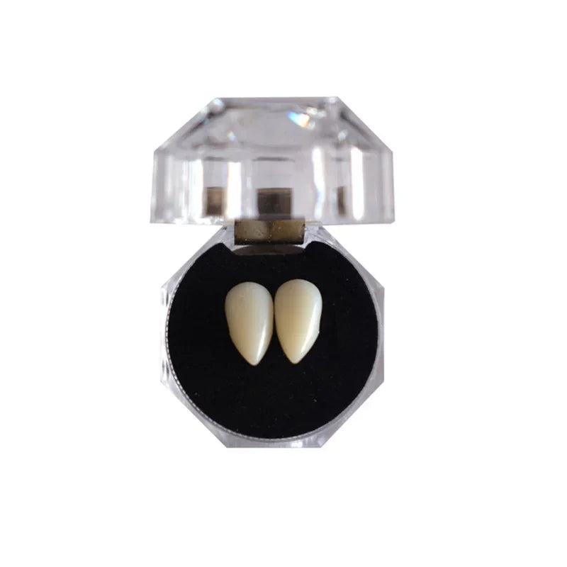 Vampire Costume Fangs, White Resin 1.7cm Pair