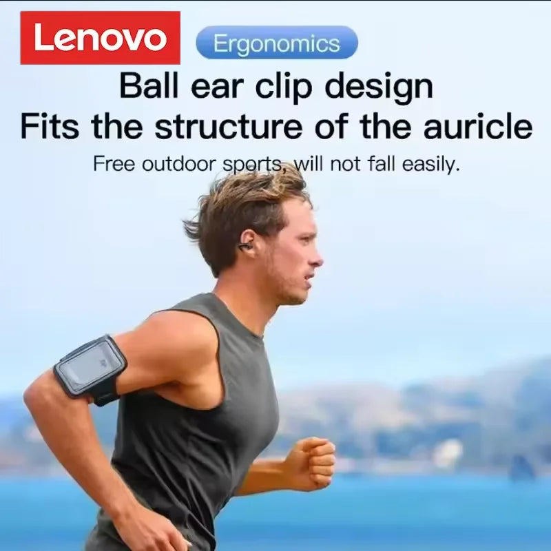 Lenovo Original T75 Sound Quality Wireless Headphones Bone Conduction Sports Bluetooth Earphones 9D HiFi Sound Touch Control