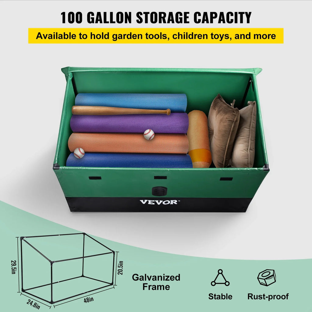 SucceBuy Outdoor Storage Box Patio Deck Box 100 /150 /230 Gallon Waterproof PE Tarpaulin Patio & Garden Furniture Home & Garden