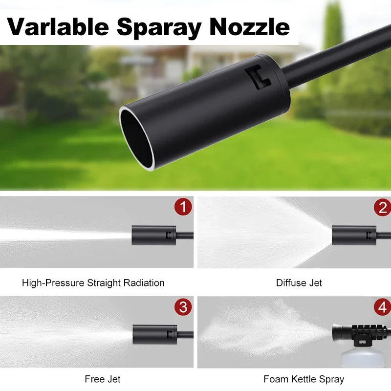 Cordless Pressure Washer Household Portable Car Wash Highpressure Water Gun Turbocharged High-power Electric Car Washing Machine