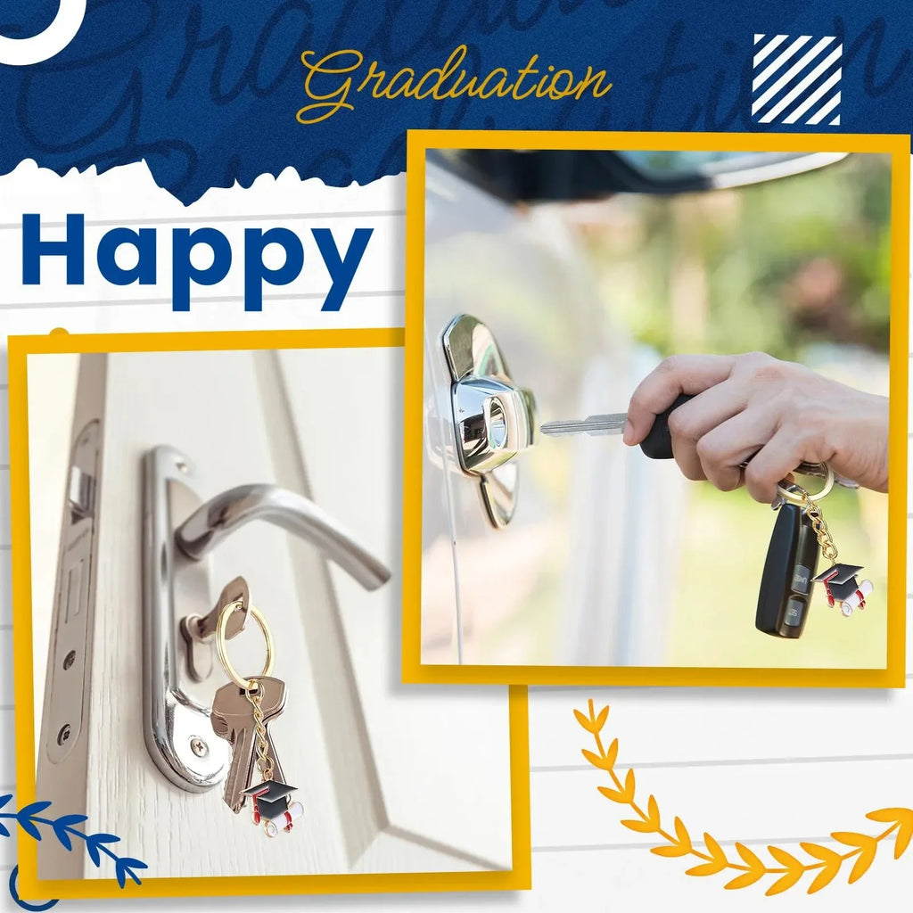 10 Sets Graduation Gifts Class of 2024 Graduation Inspirational Keychain Employee Appreciation Motivational Cards Congratulatio