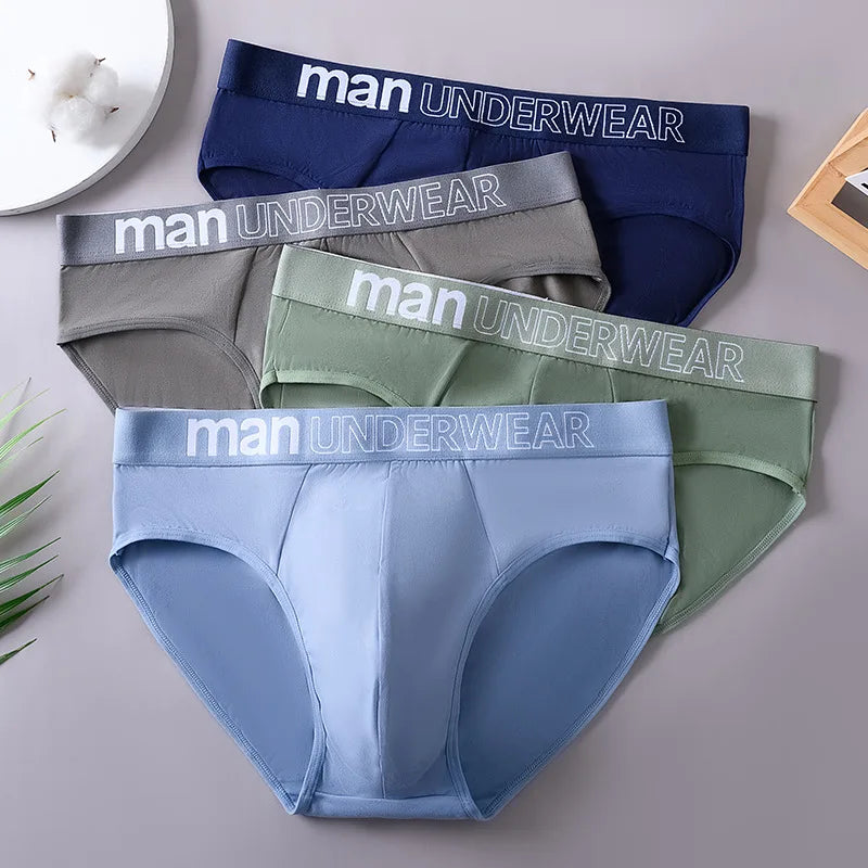1pcs Men's Sexy Briefs Student Fashion Underwear Men's Panties Breathable Elastic Large Size Male Underpants Letter waist print