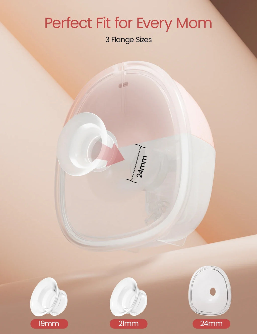 NCVI 2Pack Wearable Breast Pump Hands-Free 1500mAh Battery Quiet LED Display 4 Modes 9 Levels 300mmHg Suction Anti-Leakage 19-24mm Flanges for Nursing Moms