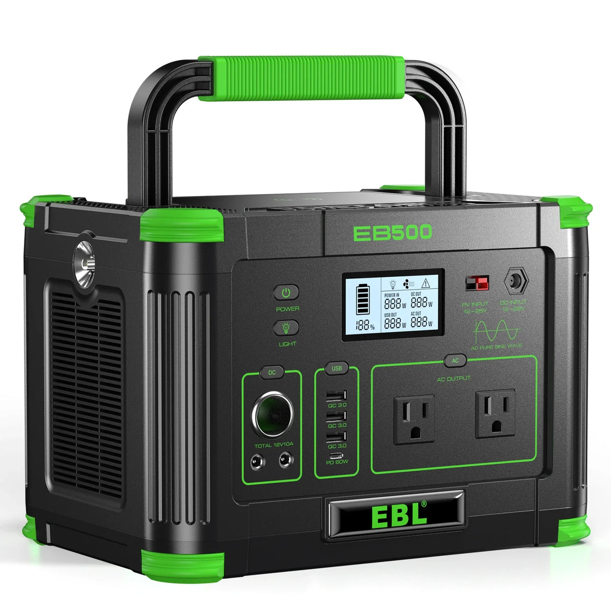 EBL Power Station 501W 551Wh Solar Power Generator Backup Bank