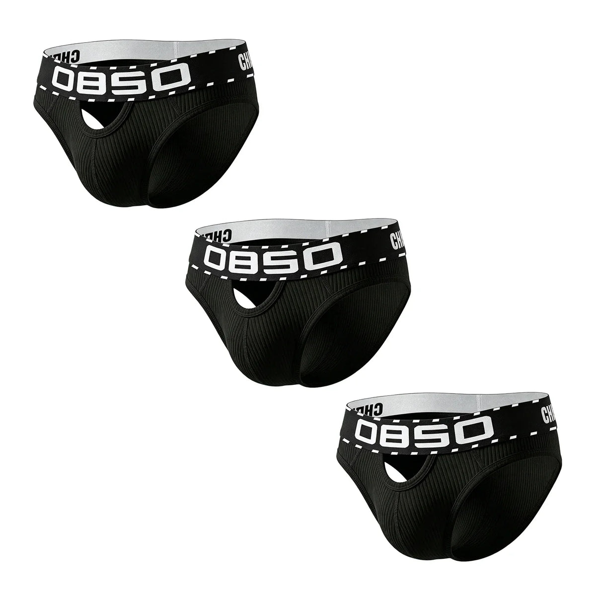 1/3Pcs Cotton Men Underwear Sexy Breathable Bikini Panties Underpants Large Crotch Pouch Mens Briefs with Front and Back Cutouts