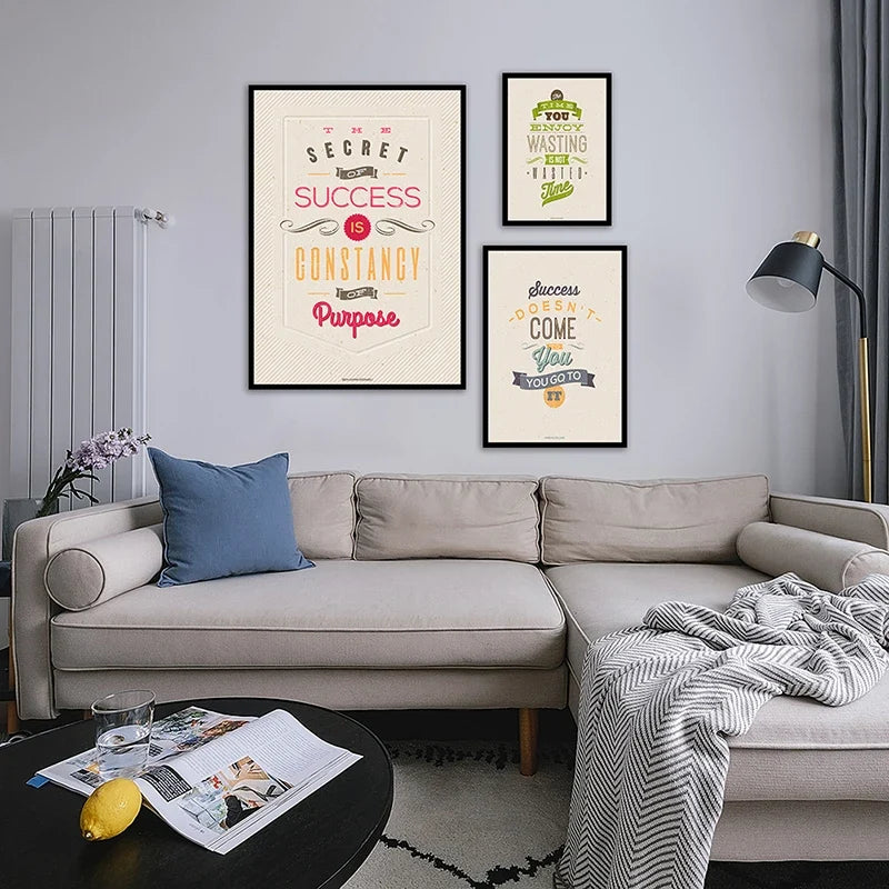 Motivational Posters Inspirational Quote In English Wall Art Decorative Painting Home Room Office Classroom Creative Decoration