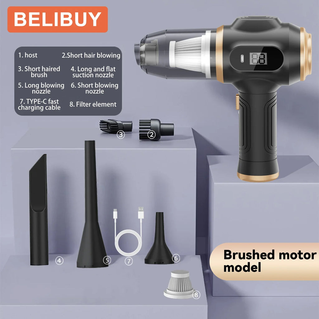 BELIBUY USB-Rechargeable Handheld Vacuum with HEPA Filter