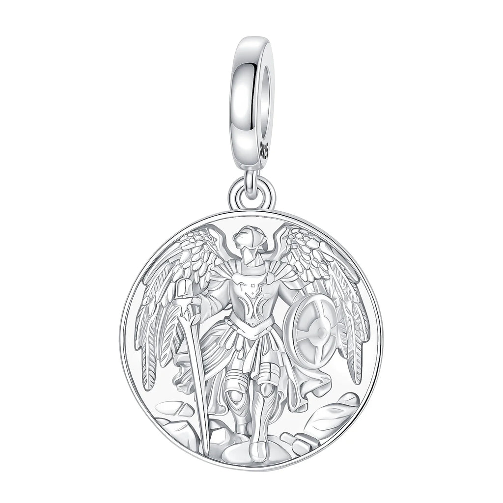 925 Sterling Silver Archangel St. Michael Warrior Angel Pendant Symbol Charm Fit Original Charm Bracelets Women DIY Jewelry Gift