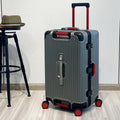 KLQDZMS Aluminum Frame Suitcase Large Capacity Trolley Case 26"28"30"32 Inch Cart Type Travel Bag Universal Wheel Luggage