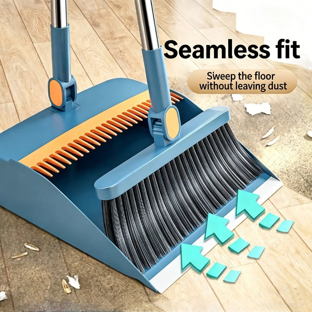Collapsible Broom and Dustpan Set, Lightweight Cleaning Tool