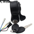Electric Bicycle Thumb Throttle Voltmeter Digital Voltage Display Red Screen Lock Speed Control Electric E-Bike Turning Handle