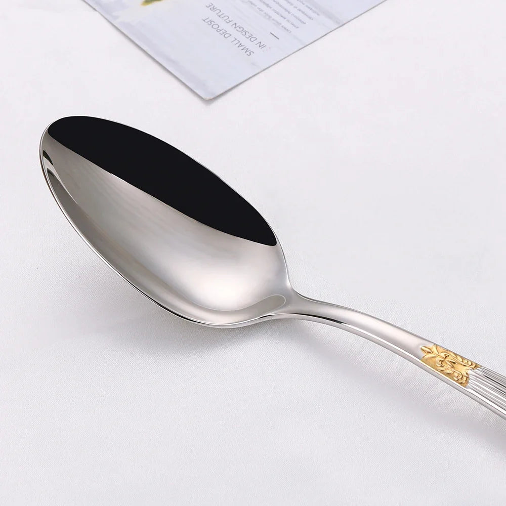 4/8/12/16/20 Pieces Gold Plated Luxury Silverware Flatware Dishwasher Safe 18/10 Stainless Steel Cutlery Set For Home Wedding