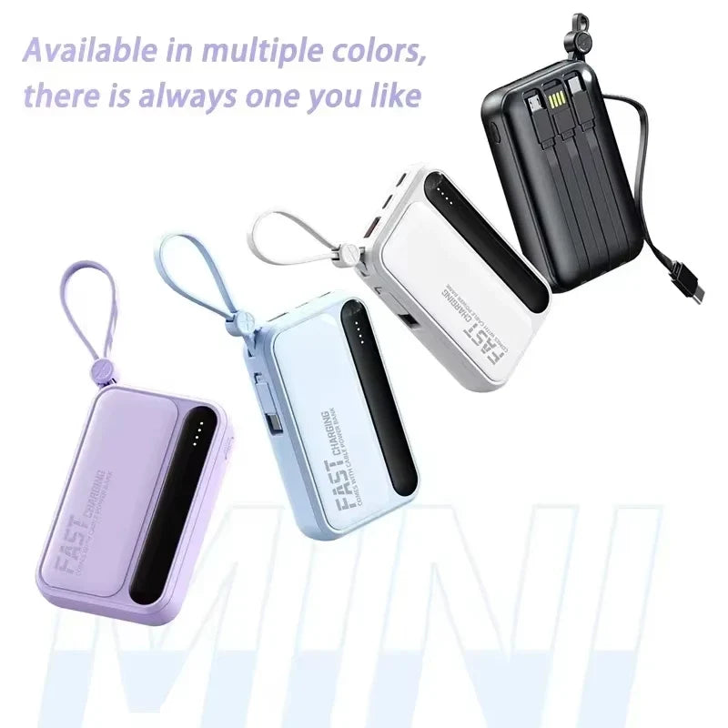 Lenovo 2026New 500000mAh 120W Super Fast Charging 4 In1 Cables Portable Power Bank Powerbank For Iphone Huawei Samsung