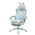 Gaming Chair for Adults Ergonomic Reclining Computer Chair with Lumbar Support and Headrest RGB LED Lights Cat Ears Design