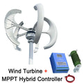 Home 10KW Vertical Wind Power Turbine 3KW 5KW 8KW 12V 24V 48V Lantern Shape Low Noise Roof Windmill With Hybrid MPPT Controller