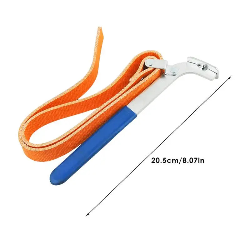 VAHIGCY Belt Oil Filter Wrench - Steel, 20.5cm (8") Handle, Adjustable Strap, Multi-Purpose