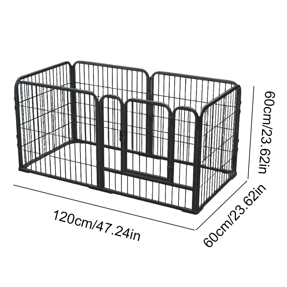 6 Panels Heavy Duty Dog Puppy Playpen Foldable Exercise Puppy Kennel Cage Heavy Duty Dog Cage for Dog Cat Rabbit Pet Exercise
