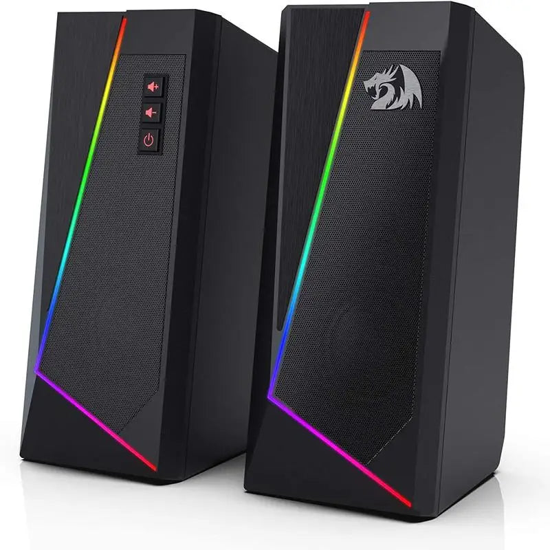 Redragon GS520 Anvil RGB Desktop Speakers - 2.0 Stereo, 6 Touch-Control LED Modes, USB Powered