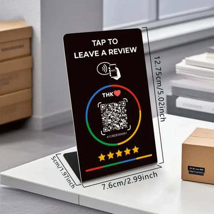 NFC 215 Programmable for Google Review Card NFC Station Table 13.56Mhz QR code can be independently set to link Standing Card