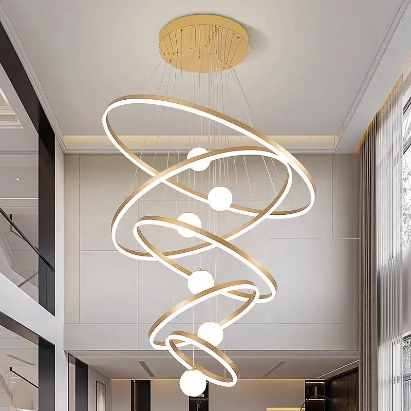 Modern home decor led lights pendant light lamps forstaircase Chandeliers for living room hanging light indoor lighting