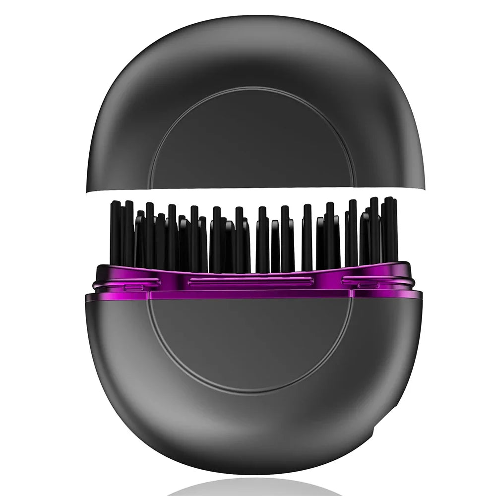 Mini Beard Straightener Wireless Hair Straightener Comb Electric Hair Brushes Lightweight Hair Straightener Brush for Travel