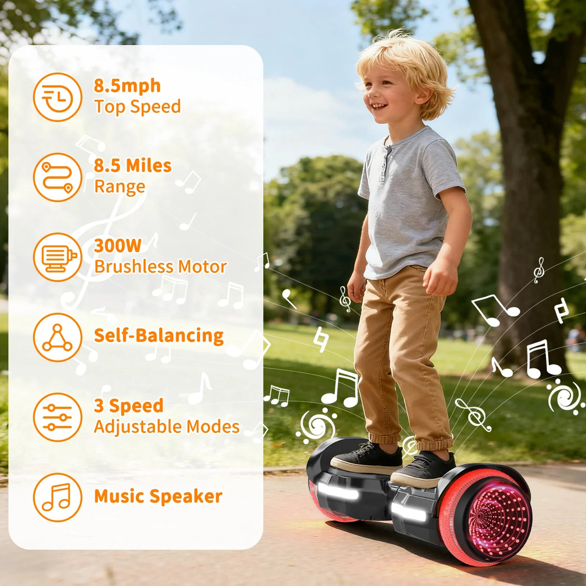 Simate K1 Upgrade Children's Electric Scooter Corlorful LED Lights Light-Emitting Wheel Two Wheel Self-Balancing Scooter