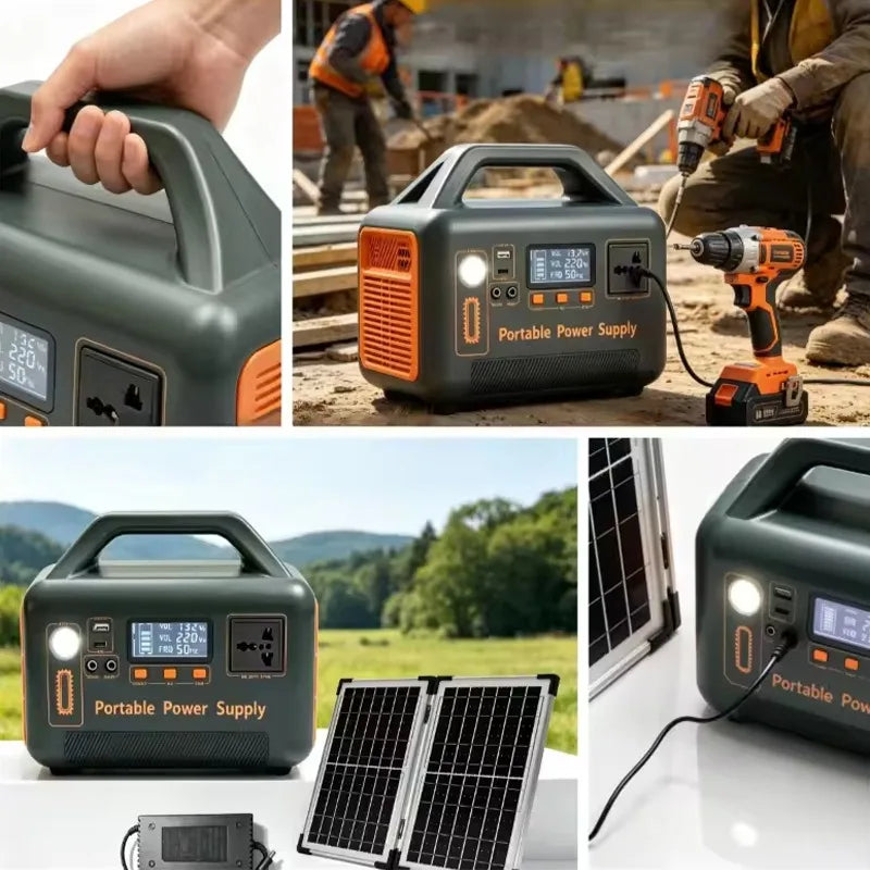 500W 220V Portable Power Station Solar Generator 461Wh 36Ah Large Capacity LiFePO4 Power Bank for Camping RV Emergency Energy