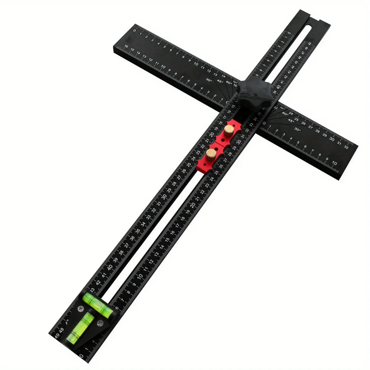 Adjustable 2-in-1 Drilling Square Ruler - Cabinet Hardware Jig - Woodworking Tool