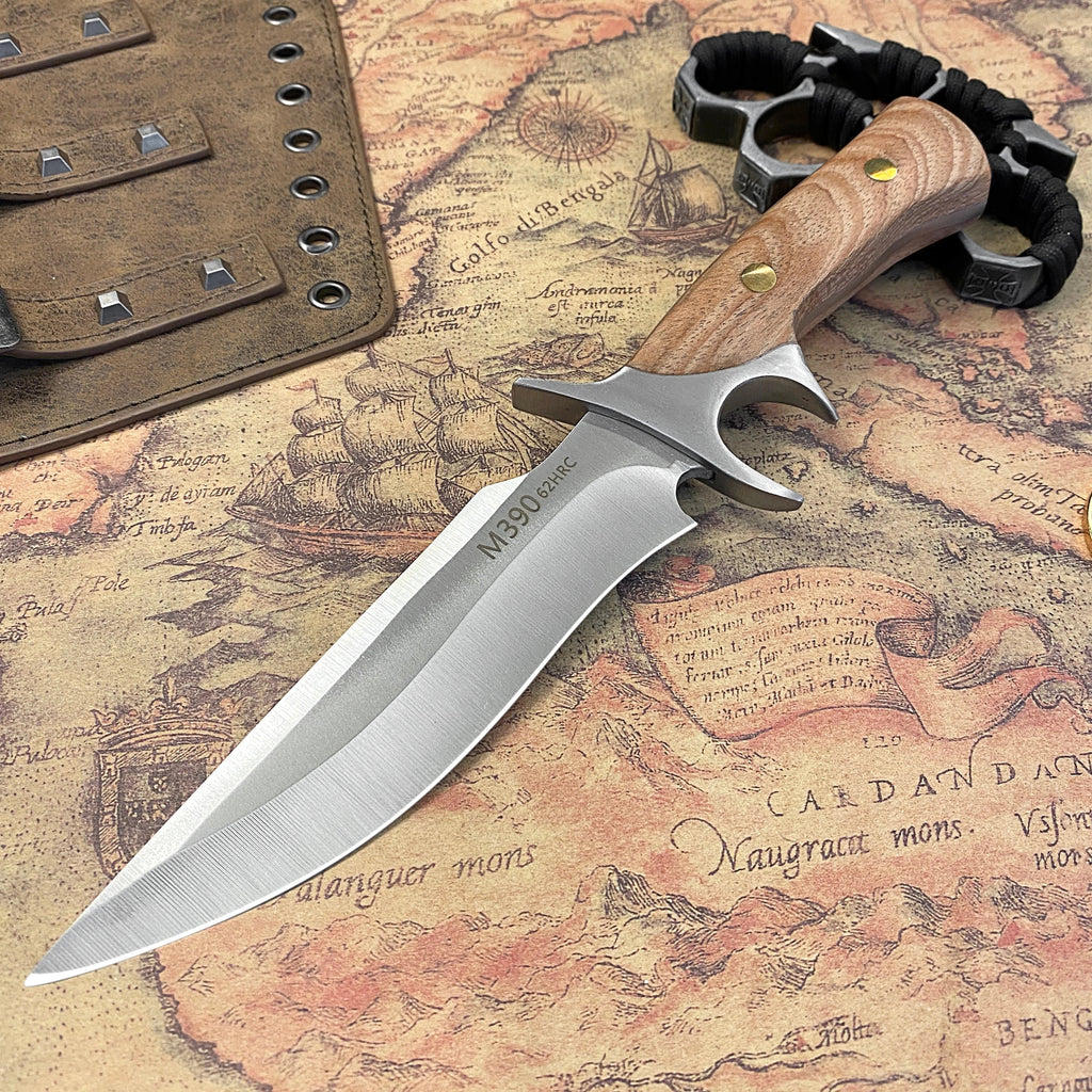 Outdoor Wooden-Handle Straight Knife, Fixed Blade, Stainless Steel Camping Knife, Portable Design, Men's Outdoor Knife, Fishing Knife, Recommended as a Festival Gift
