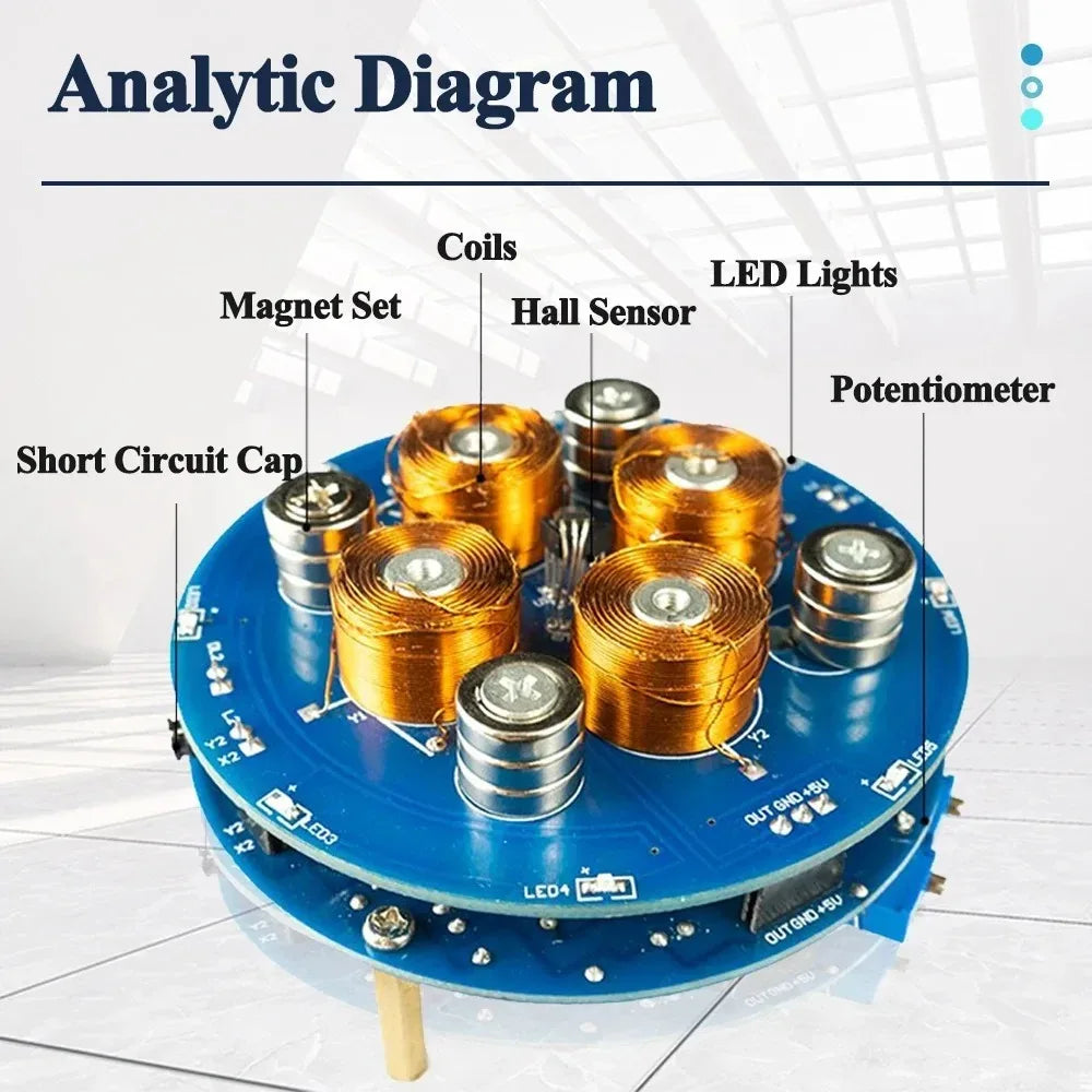 Magnetic Levitation DIY Electronic Kit Experimental Coil Push-down Module Circuit Welding Kit (Weight Bearing 50g)
