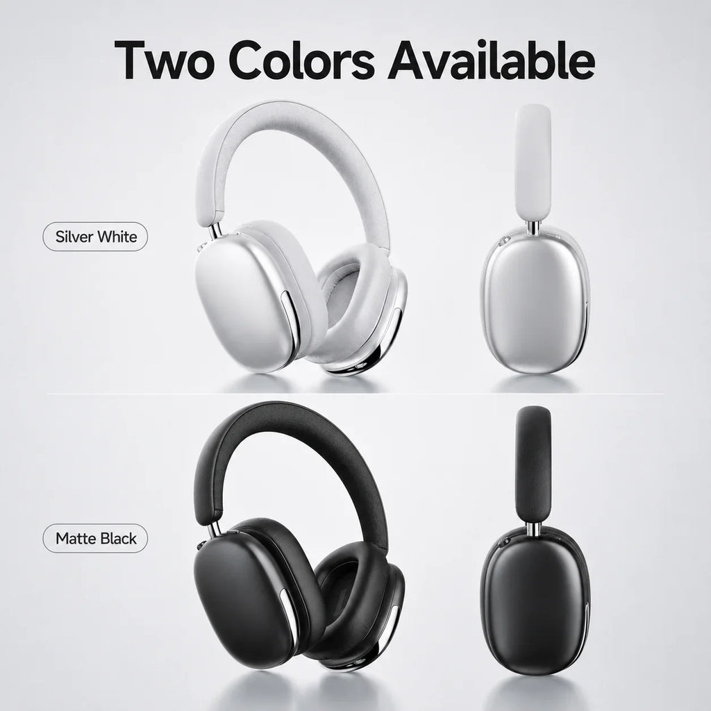 Hybrid ANC Headphones Bluetooth 5.4 Wireless Earphones Over Ear Noise Cancelling Headset 40mm Driver HiFi Stereo 50H Playtime