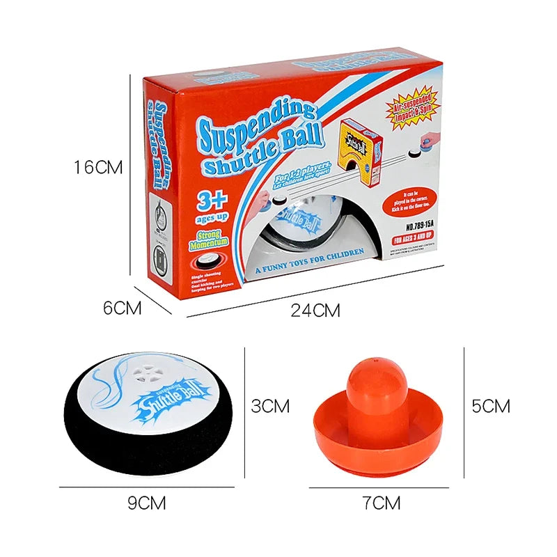 Floating Hover Puck Game with Red Pushers for Kids, Tabletop Hockey Game