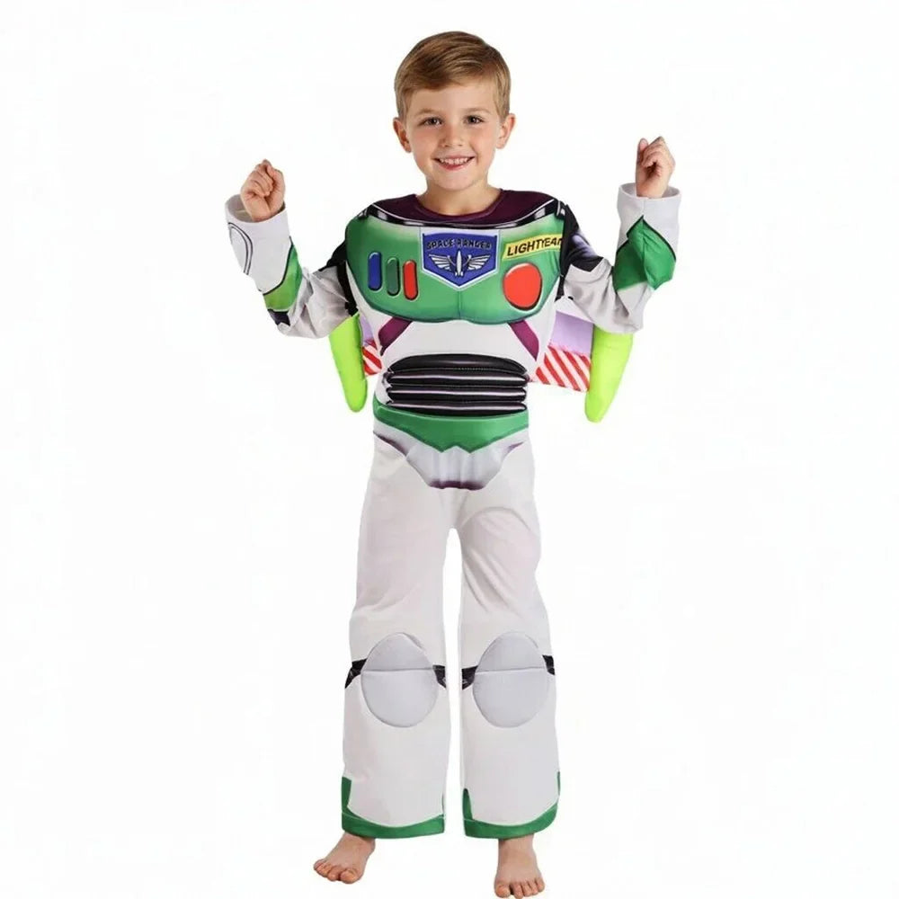 Boys Halloween Cosplay 3PCS Buzz Jumpsuit With Mask Wings Woody Cowboy Costume Stage Performance Birthday Party Role Play Outfit