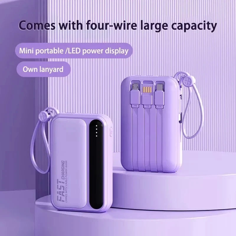 Lenovo 2026New 500000mAh 120W Super Fast Charging 4 In1 Cables Portable Power Bank Powerbank For Iphone Huawei Samsung