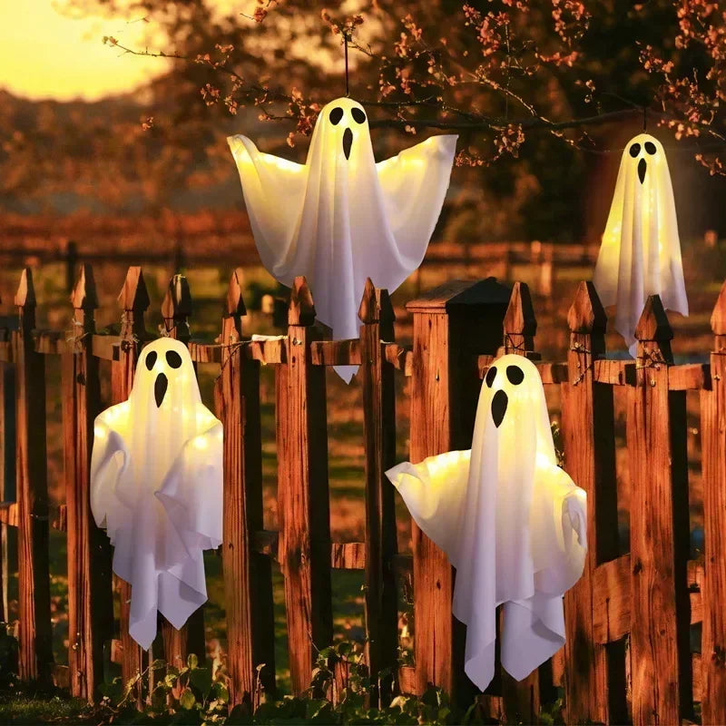 LED Ghost Hanging Halloween Decoration, Orange or White