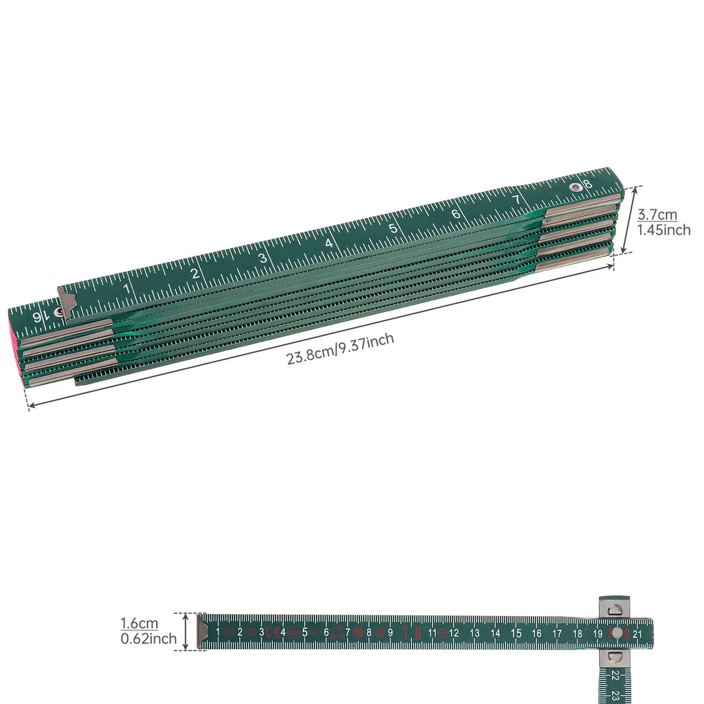 2M Metric & Imperial Scale Folding Wood Ruler Multifunctional Measuring Tools for Teaching / Drawing
