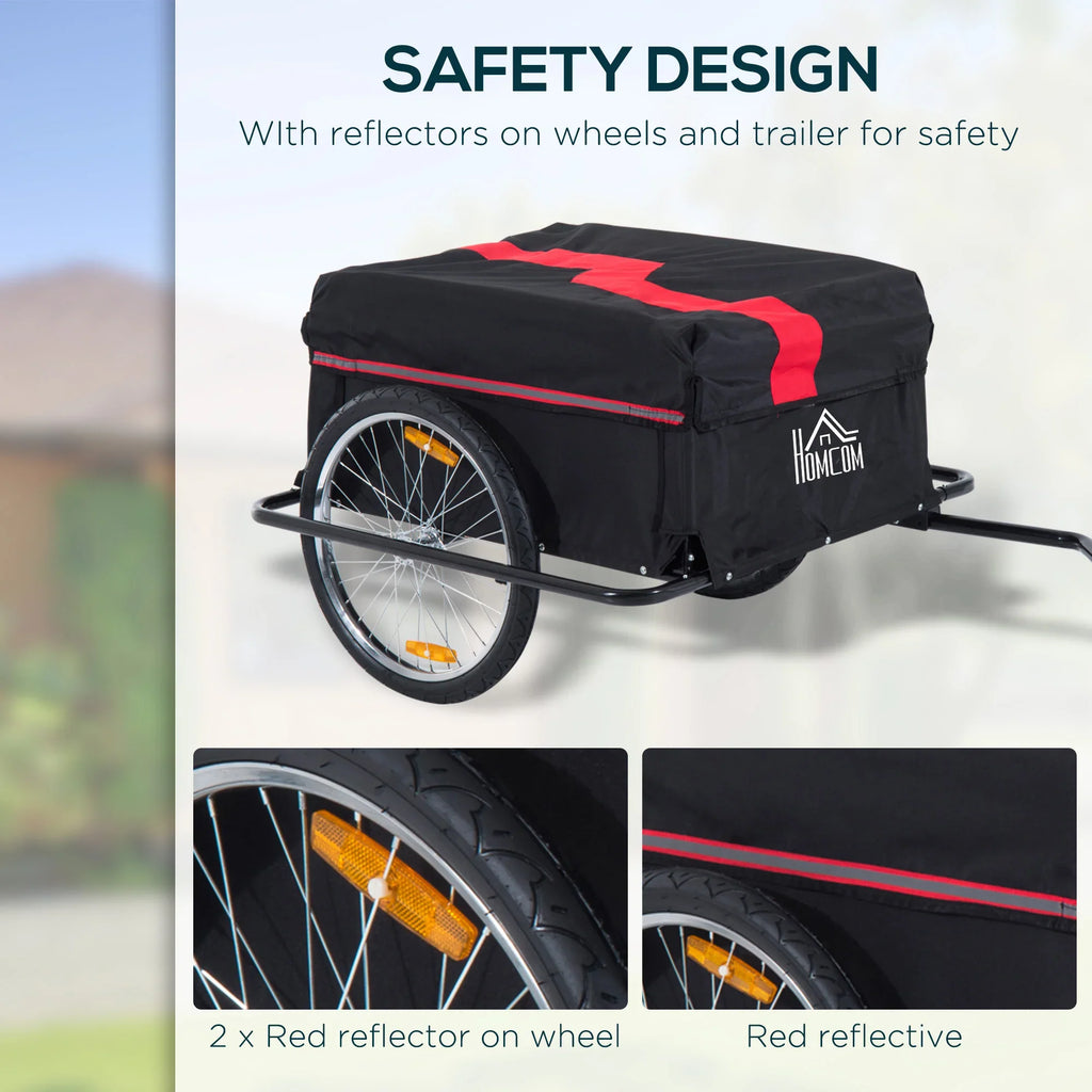Outsunny 88 lb Two-Wheel Bike Cargo Trailer with Cover
