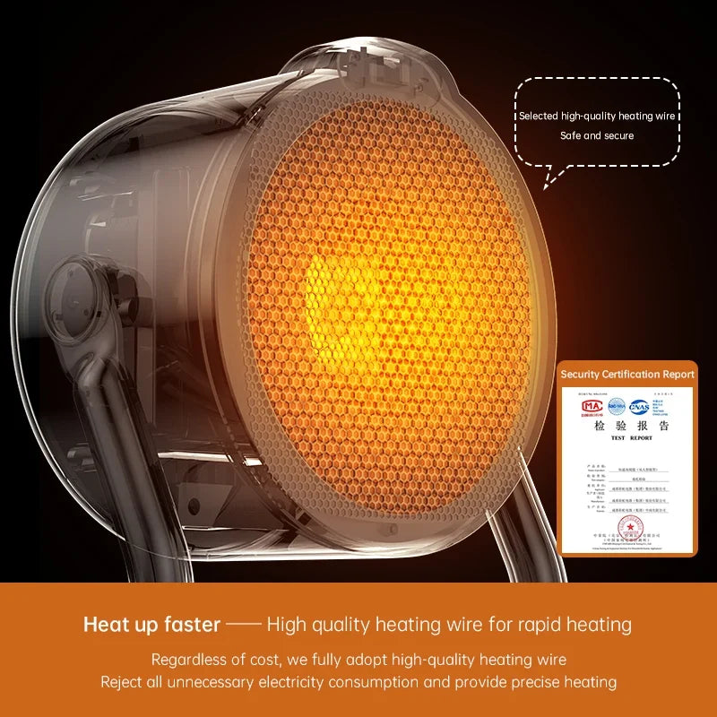 2026 500W Portable Desktop Electric Heater Warm Air Blower Heating Ceramic Space Heater With Tip Over Protection For Home Use