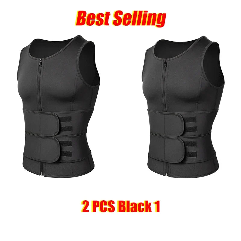 Men Waist Trainer Sauna Vest Fitness Corset Abdomen Slimming Body Shaper Belly Reducing Shapewear Burn Fat Shirt Trimmer Belt