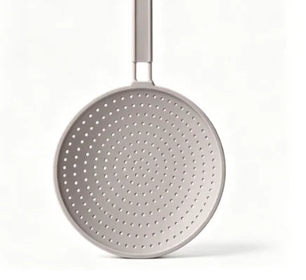 HTMCK Heat-Resistant Silicone Kitchen Splatter Screen Frying Pan Lid with Handle Oil Splash Guard Drain Board Cover