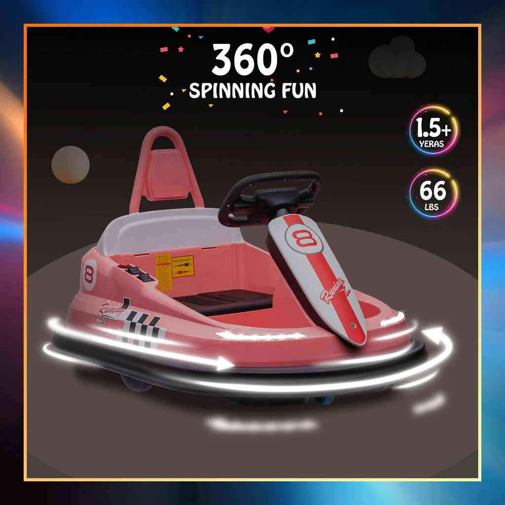 Studyset 6V Toddler Bumper Car with 360° Spin