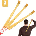 3Pcs Heavy Duty Bamboo Back Scratcher Long Handle Portable Household Daily Relax Accessory