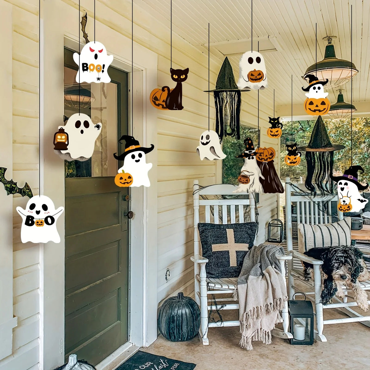 12 Cute Paper Halloween Ghost Decorations
