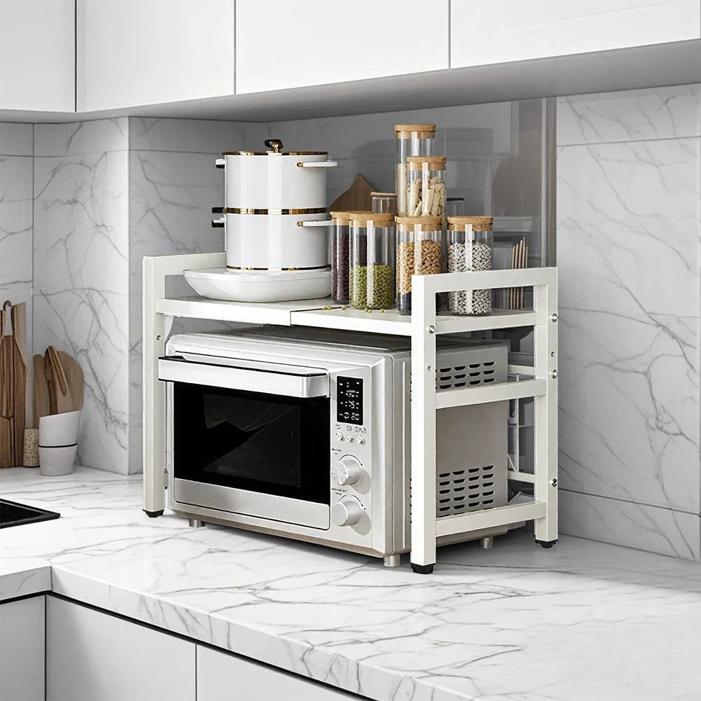 Expandable Kitchen Microwave Shelf, 42-64 cm Metal Rack