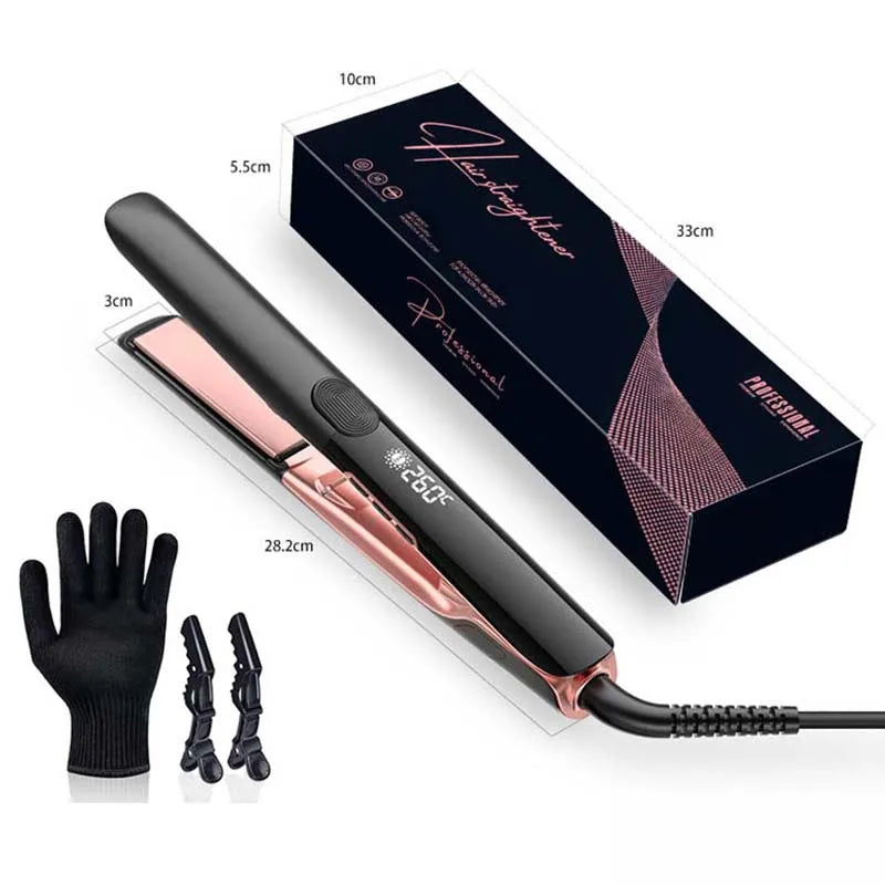 Hair Straightener Curler 500°F Professional Hair Flat Iron For Salon Styling Tools Keratin Treatment Dual Voltage LCD Display