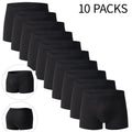 4/10 Piece Men's Four Season Black Fashionable Casual Basic Versatile Underwear Boxer Shorts Plus Size Youth Sports Base Shorts