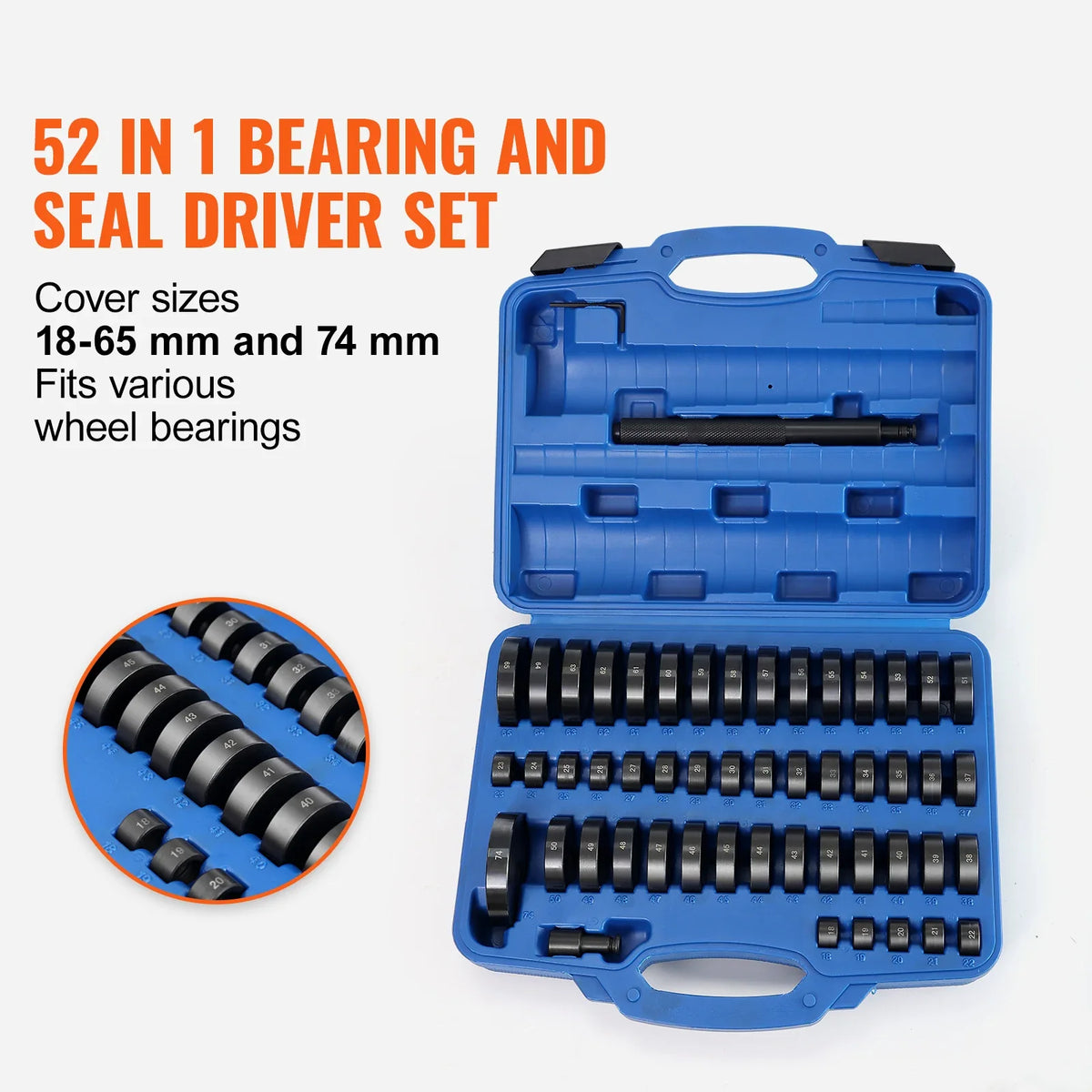 SucceBuy 52-Piece Bearing and Seal Driver Set, 18–65 mm