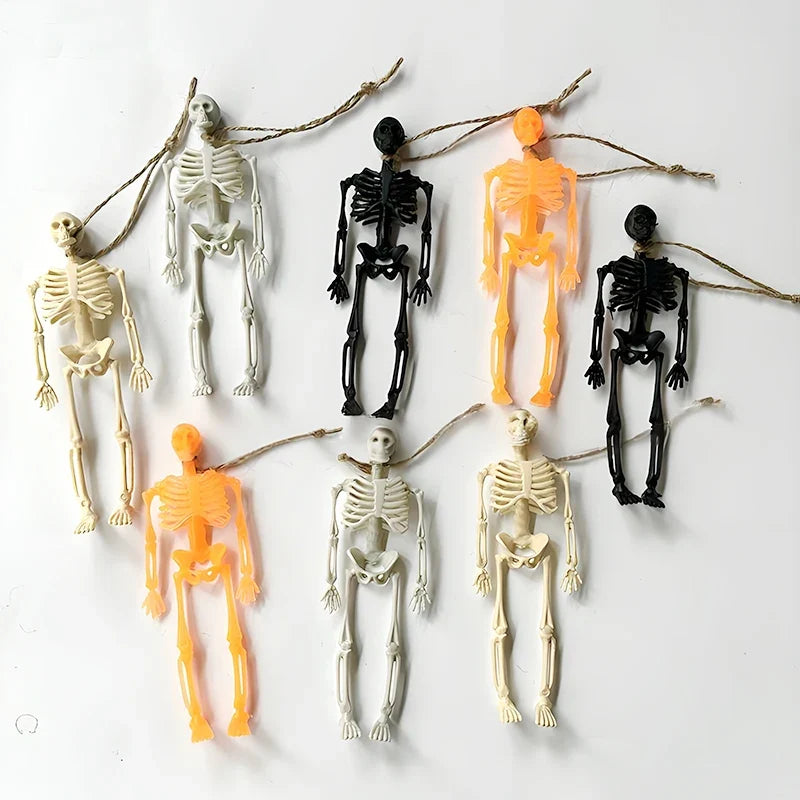 6-Piece Plastic Skeleton Pendant Decorations for Halloween