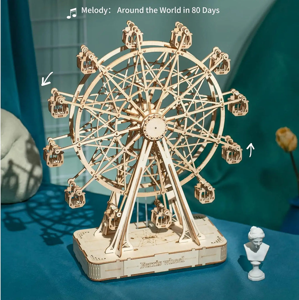 Robotime Rolife 232-Piece Ferris Wheel Music Box DIY Kit